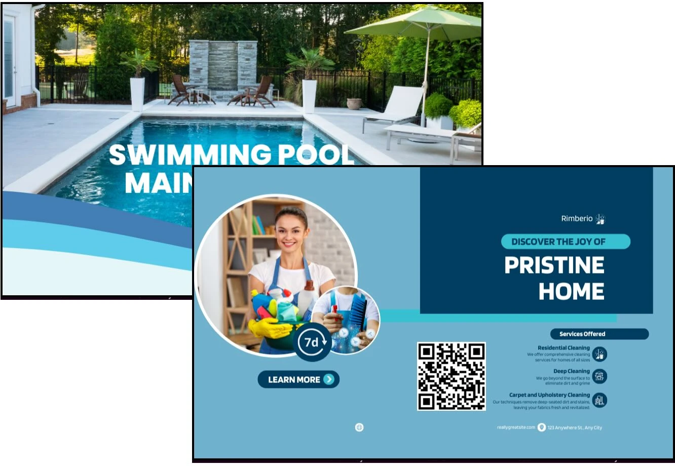 Swimming pool and maintenance digital signage advertising screen