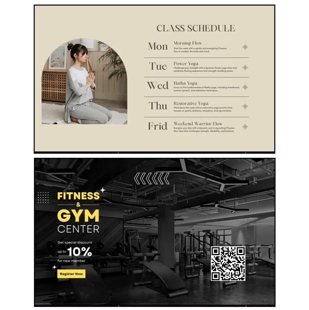 Fitness treadmill digital signage gym icon
