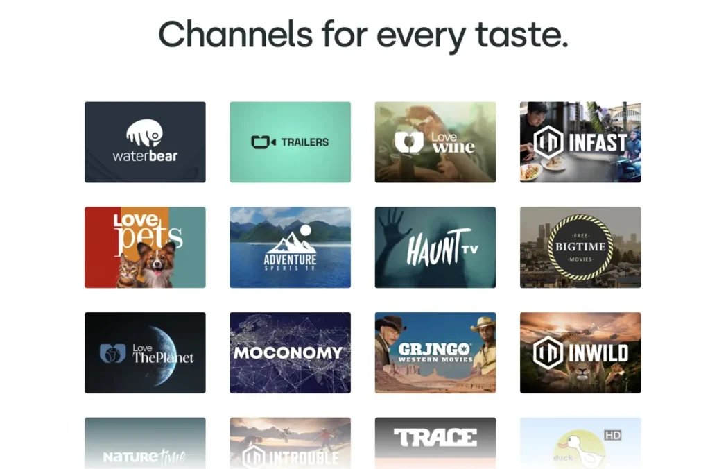 Titan OS apps and streaming channels on Philips and JVC smart TVs interface