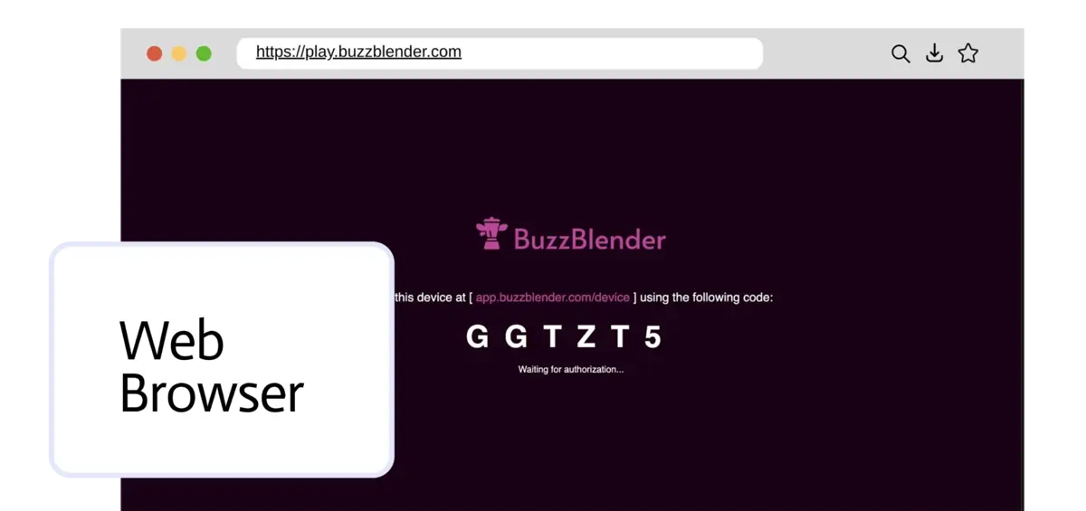 BuzzBlender digital signage device activation screen in web browser