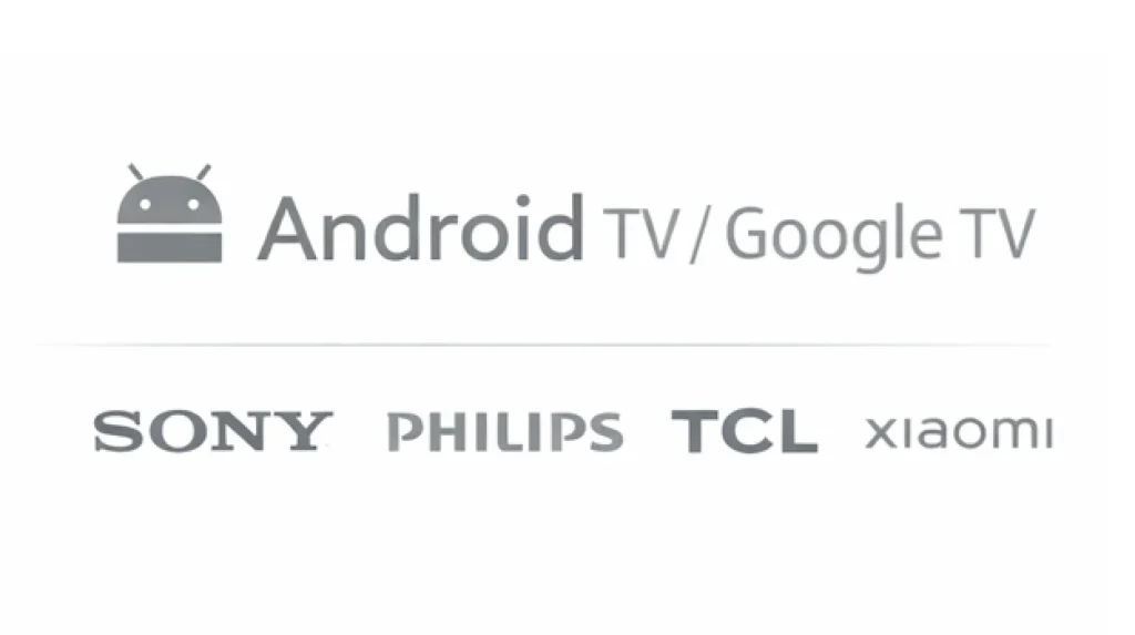 Android TV and Google TV platform logos with supported brands