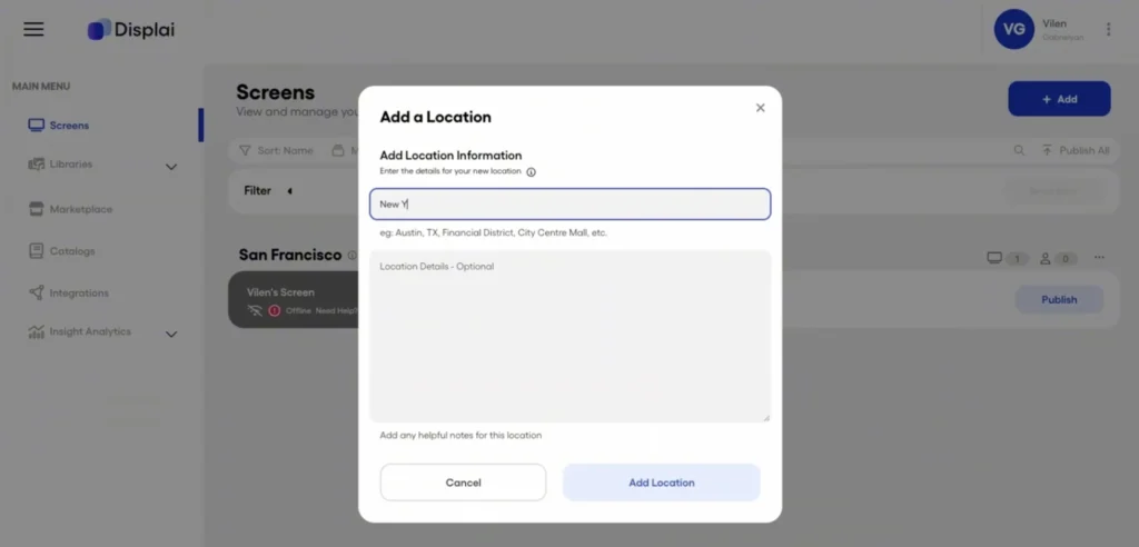 Display Admin Panel