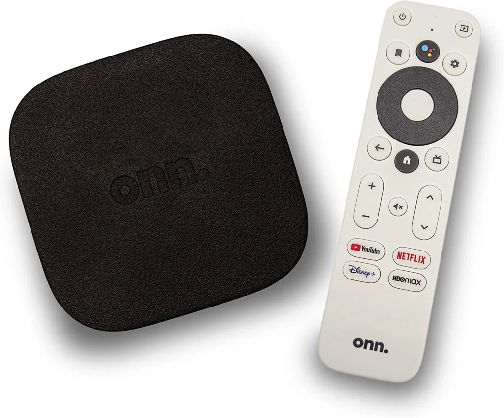 Onn Android TV box with remote control for digital signage setup