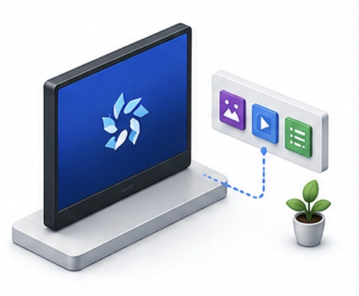 Samsung Tizen digital signage display with integrated signage application