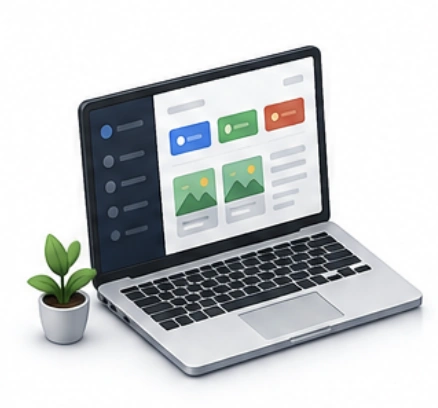 Laptop dashboard for centralized digital signage content management